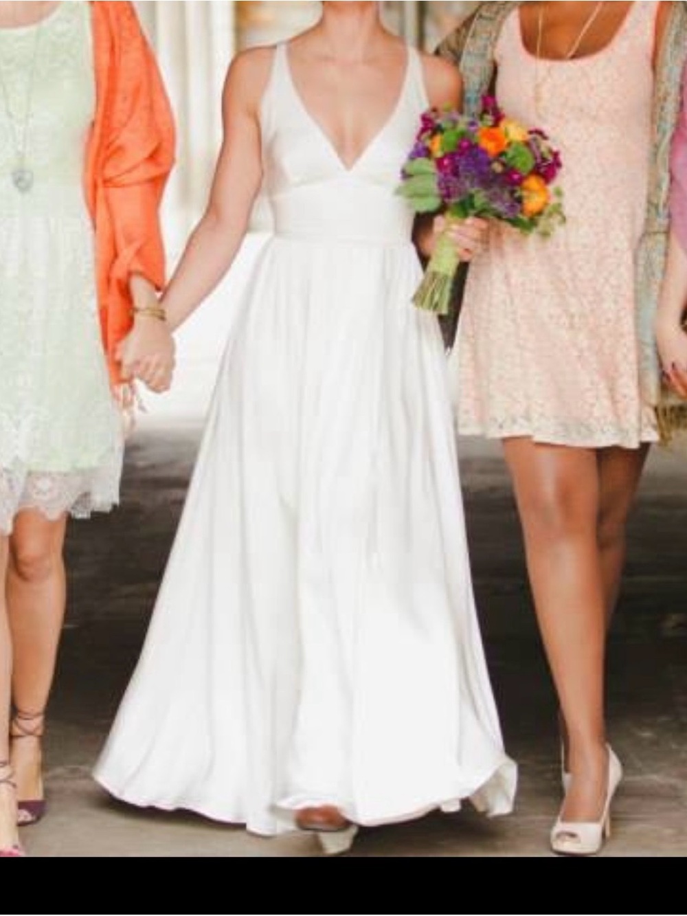 Nicole Miller Silk White Bridal Gown